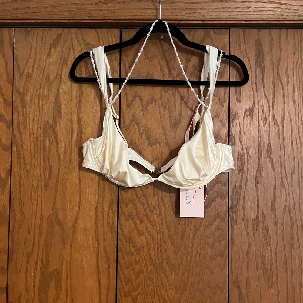 Oh Polly Cream Bikini Top new in bag never worn